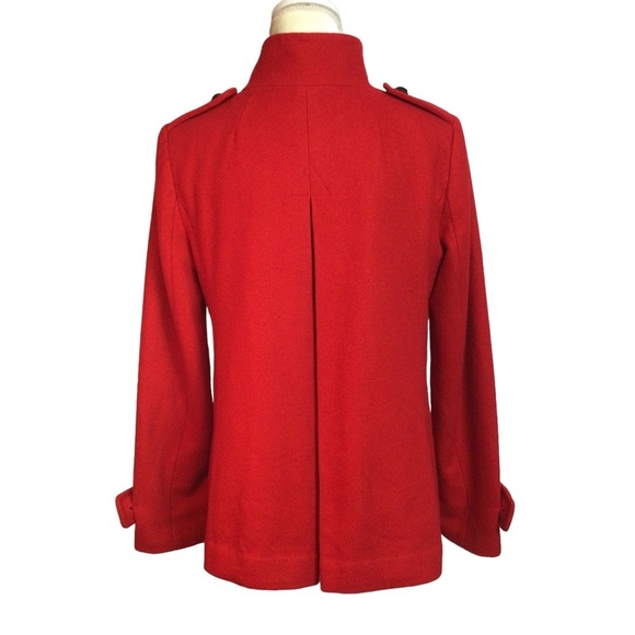 Banana Republic Red Wool Swing Coat Woman's Size Small - Picture 6 of 12